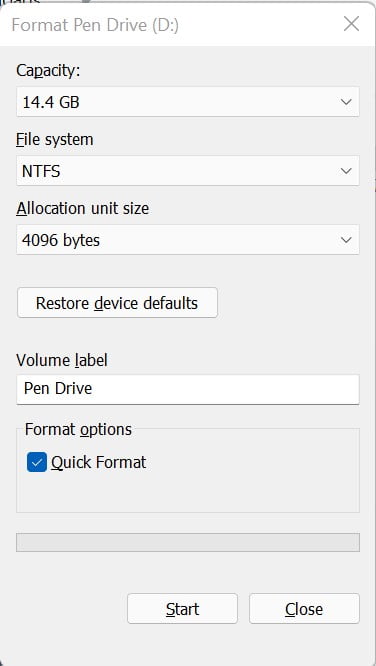 NTFS format