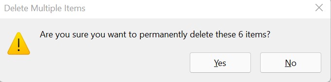 Delete the files permanently